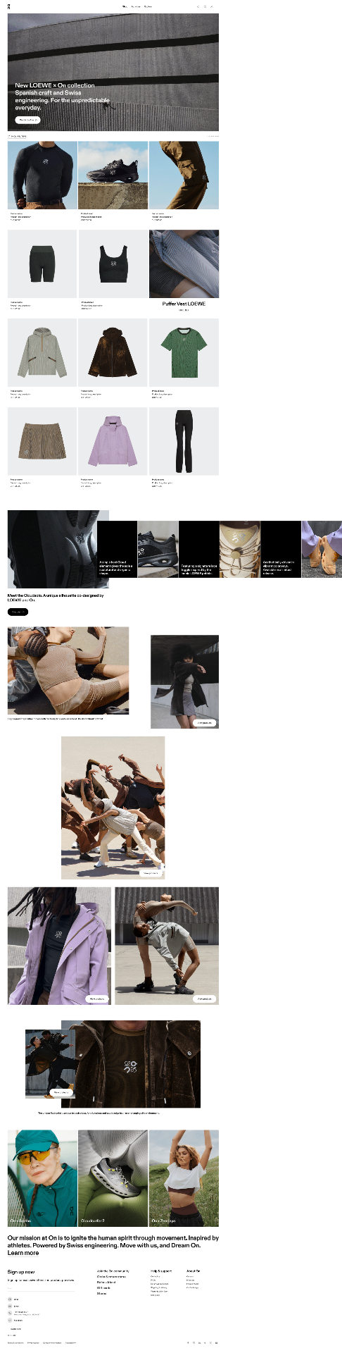 LOEWE × On FW25, Collection ePLP and shoppable storytelling modules